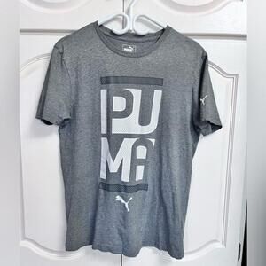Puma Grey Printed Logo T-Shirt - Size Medium